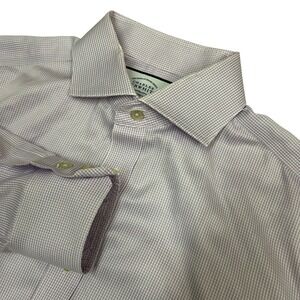 Charles Tyrwhitt Slim Fit Shirt Mens 15.5 33 Purple White Button Up Long Sleeve